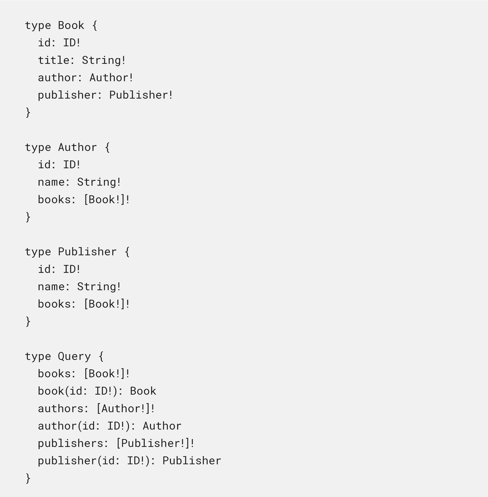 GraphQL schema example