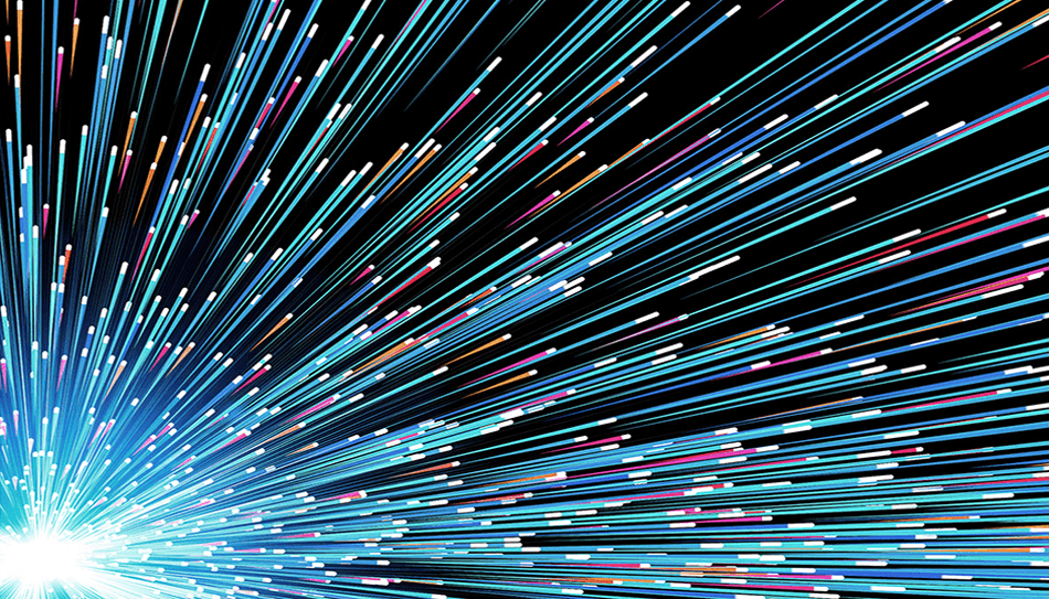 Lines of light streaming out of central light spot